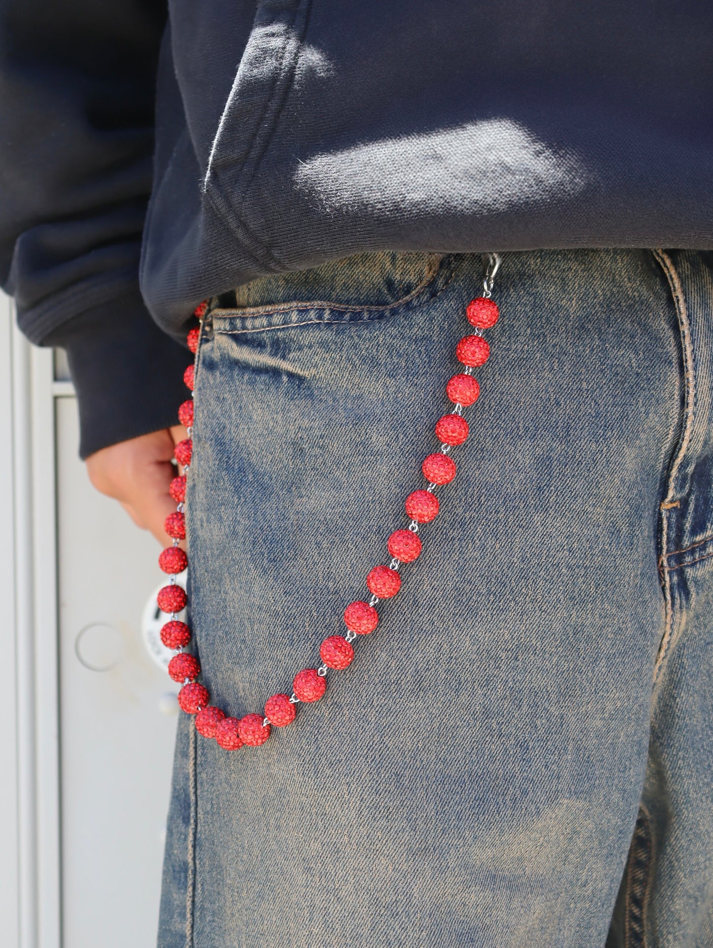 Red Beads Wallet Chain
