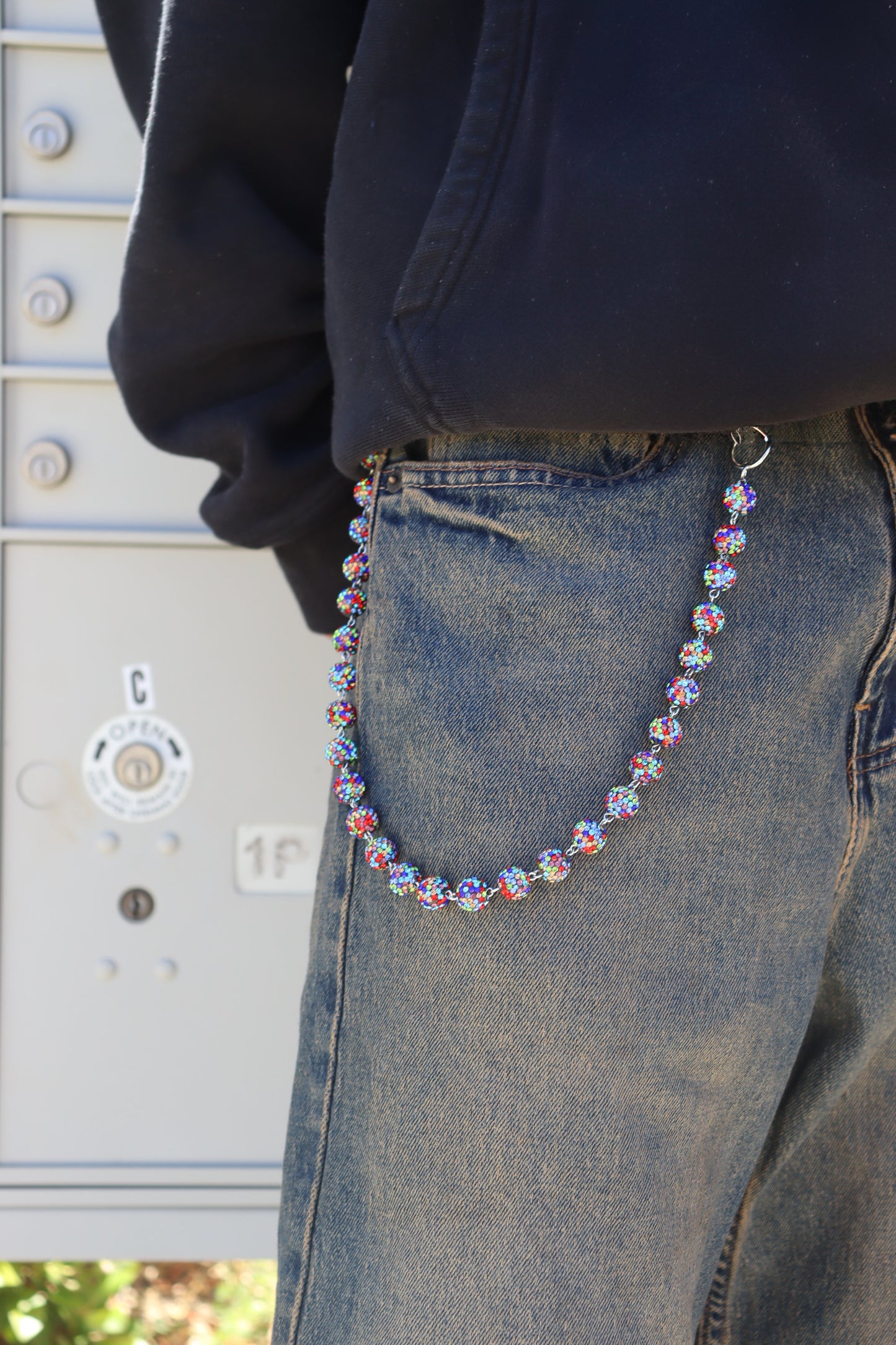 Rainbow Bead Wallet Chain