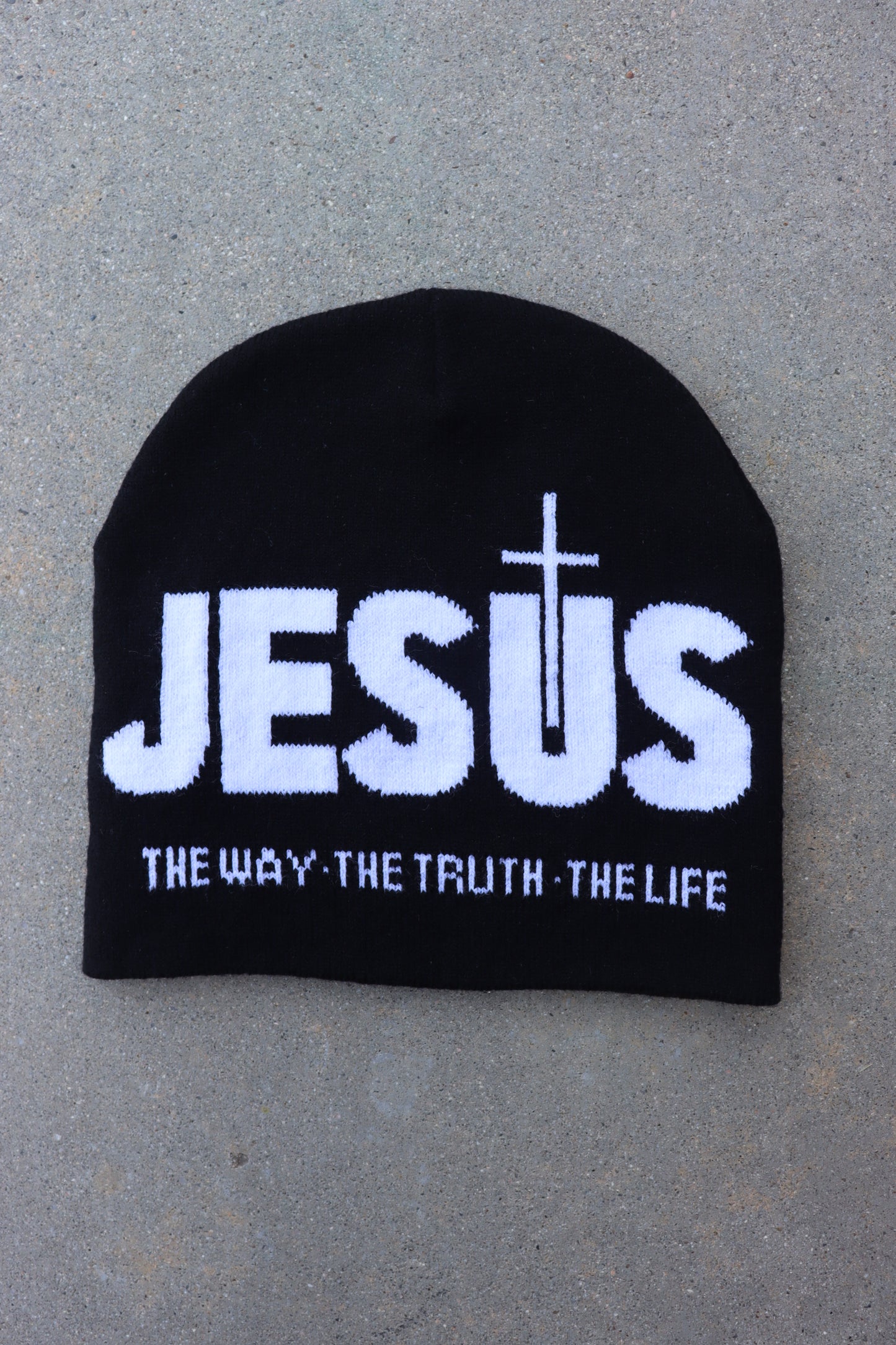 Black Mozier Jesus Beanie