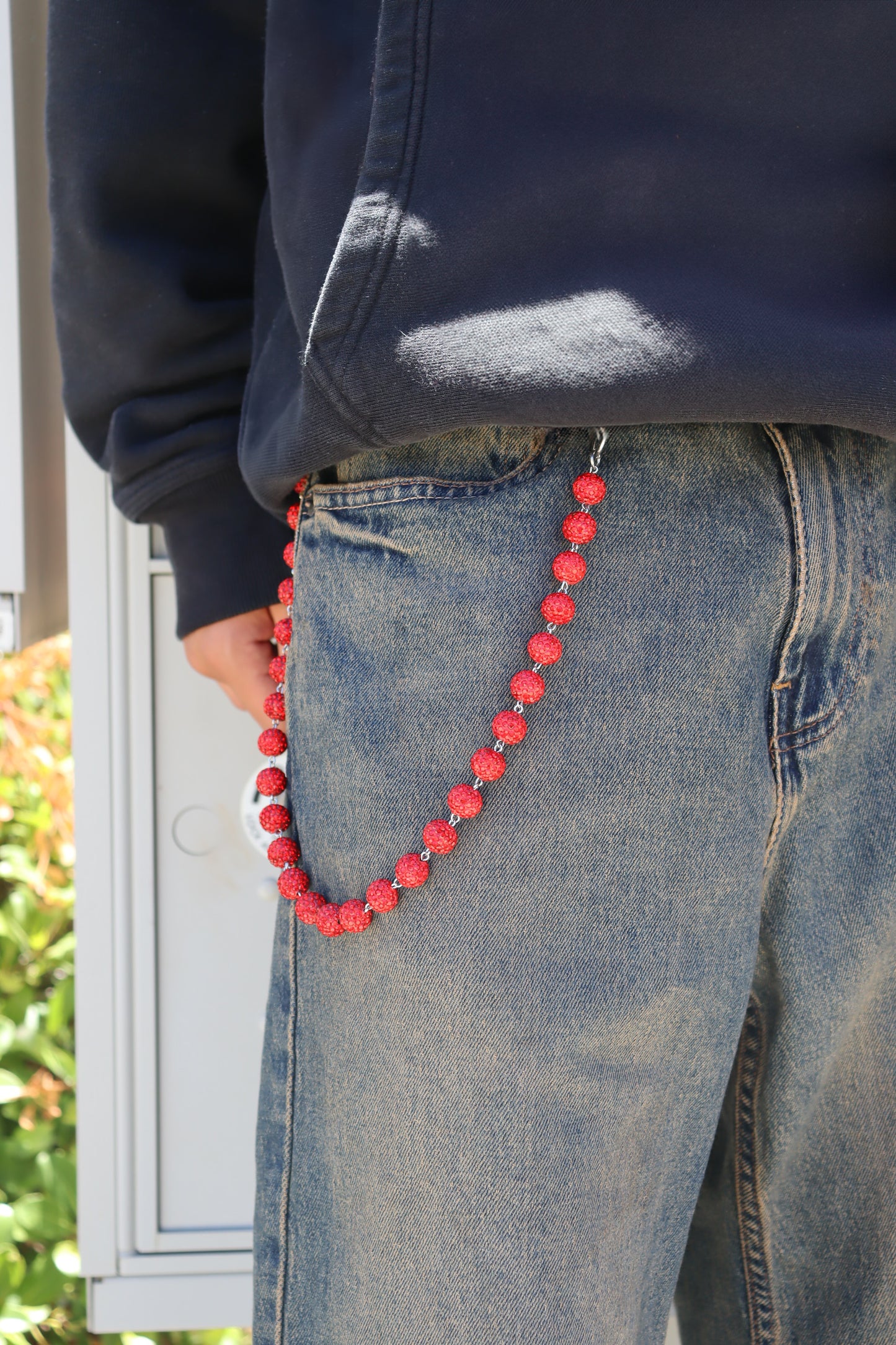 Red Beads Wallet Chain