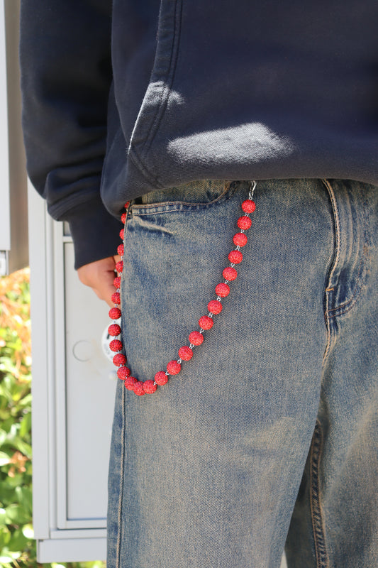 Red Beads Wallet Chain